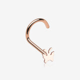 Rose Gold Dainty Butterfly Nose Screw Ring*