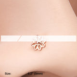 Detail View 2 of Rose Gold Daisy Breeze Flower Nose Stud Ring-Rose Gold