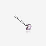 Prong Set Gem Top Steel Nose Stud Ring