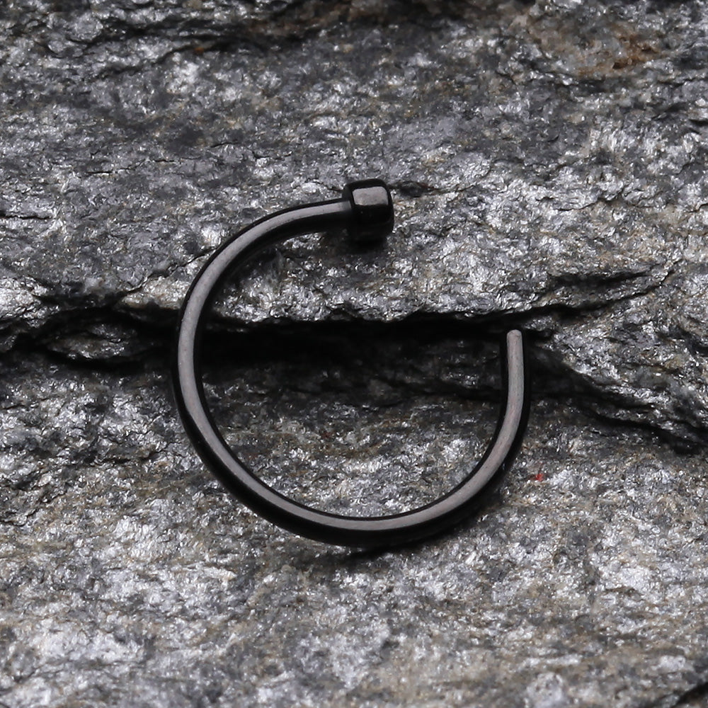 Detail View 2 of Colorline Basic Nose Hoop Ring-Black