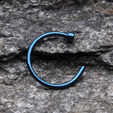 Detail View 2 of Colorline Basic Nose Hoop Ring-Blue