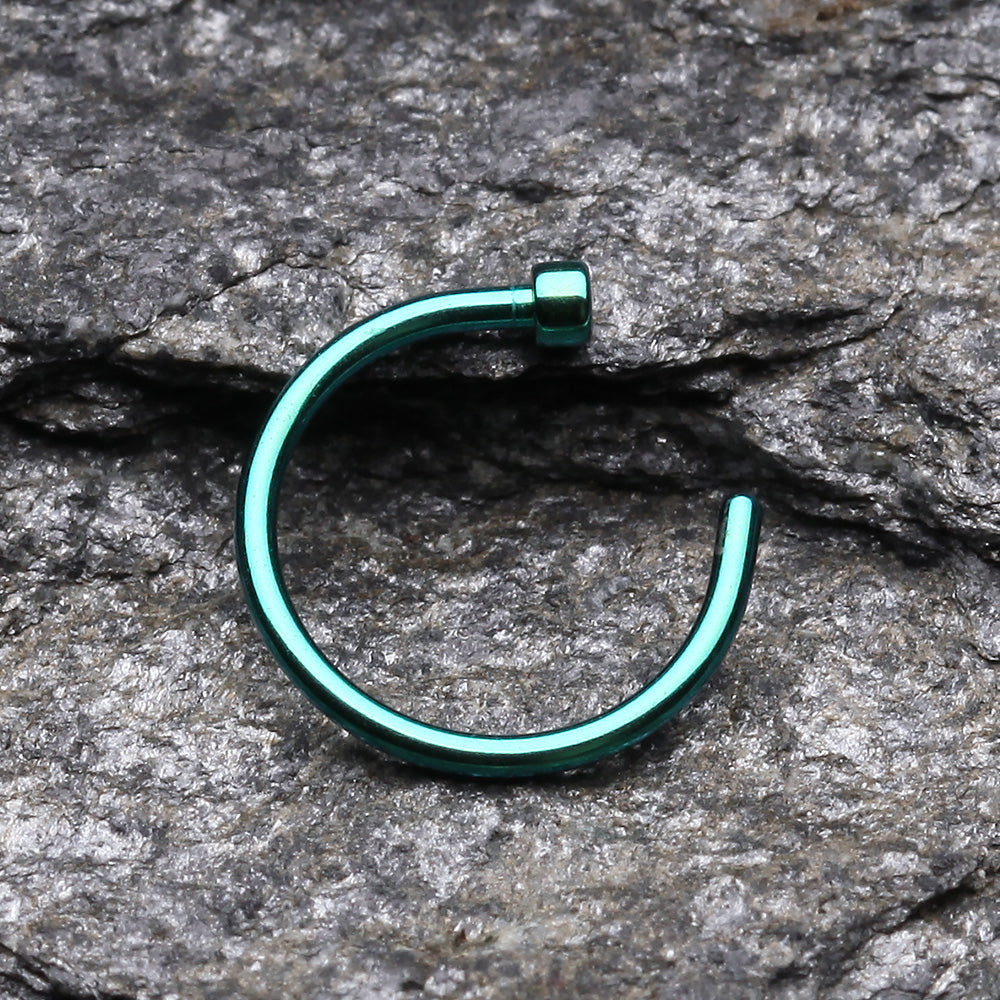 Detail View 2 of Colorline Basic Nose Hoop Ring-Green