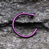 Detail View 2 of Colorline Basic Nose Hoop Ring-Purple