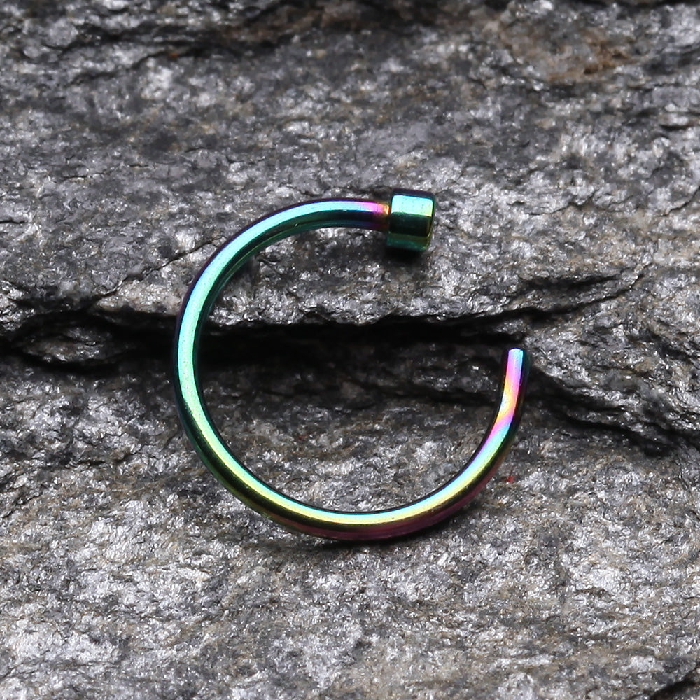 Detail View 2 of Colorline Basic Nose Hoop Ring-Rainbow