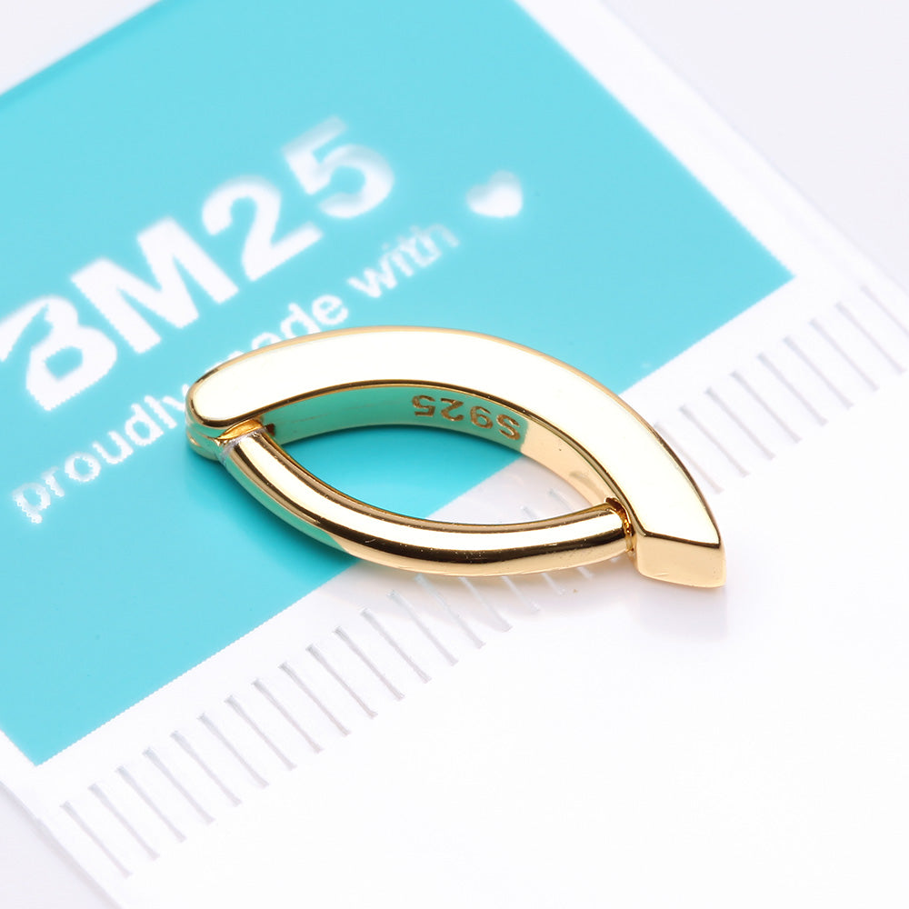 Detail View 4 of Golden Sterling Silver Minimalist Curved Bar Clicker