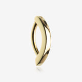 Golden Sterling Silver Minimalist Curved Bar Belly Clicker