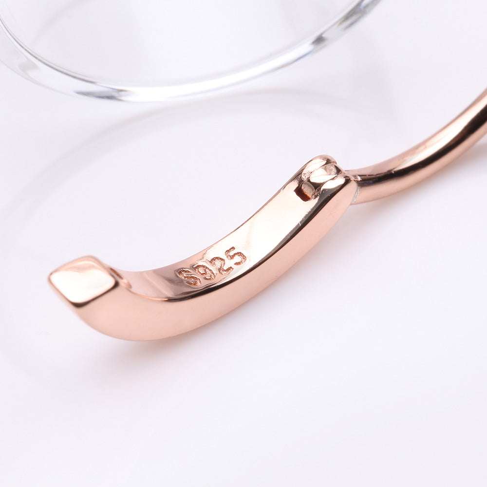 Detail View 3 of Rose Gold Sterling Silver Minimalist Curved Bar Clicker