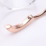 Detail View 3 of Rose Gold Sterling Silver Minimalist Curved Bar Clicker
