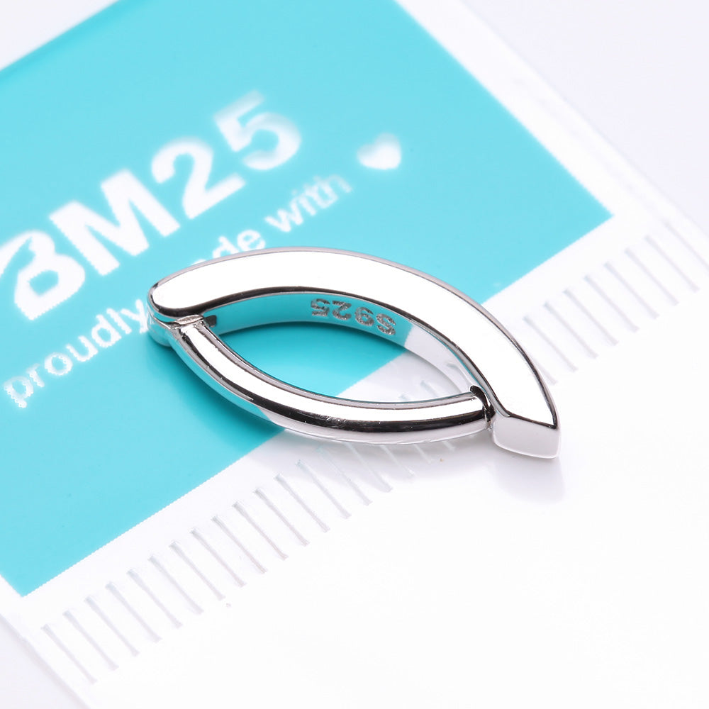 Detail View 4 of Sterling Silver Minimalist Curved Bar Clicker