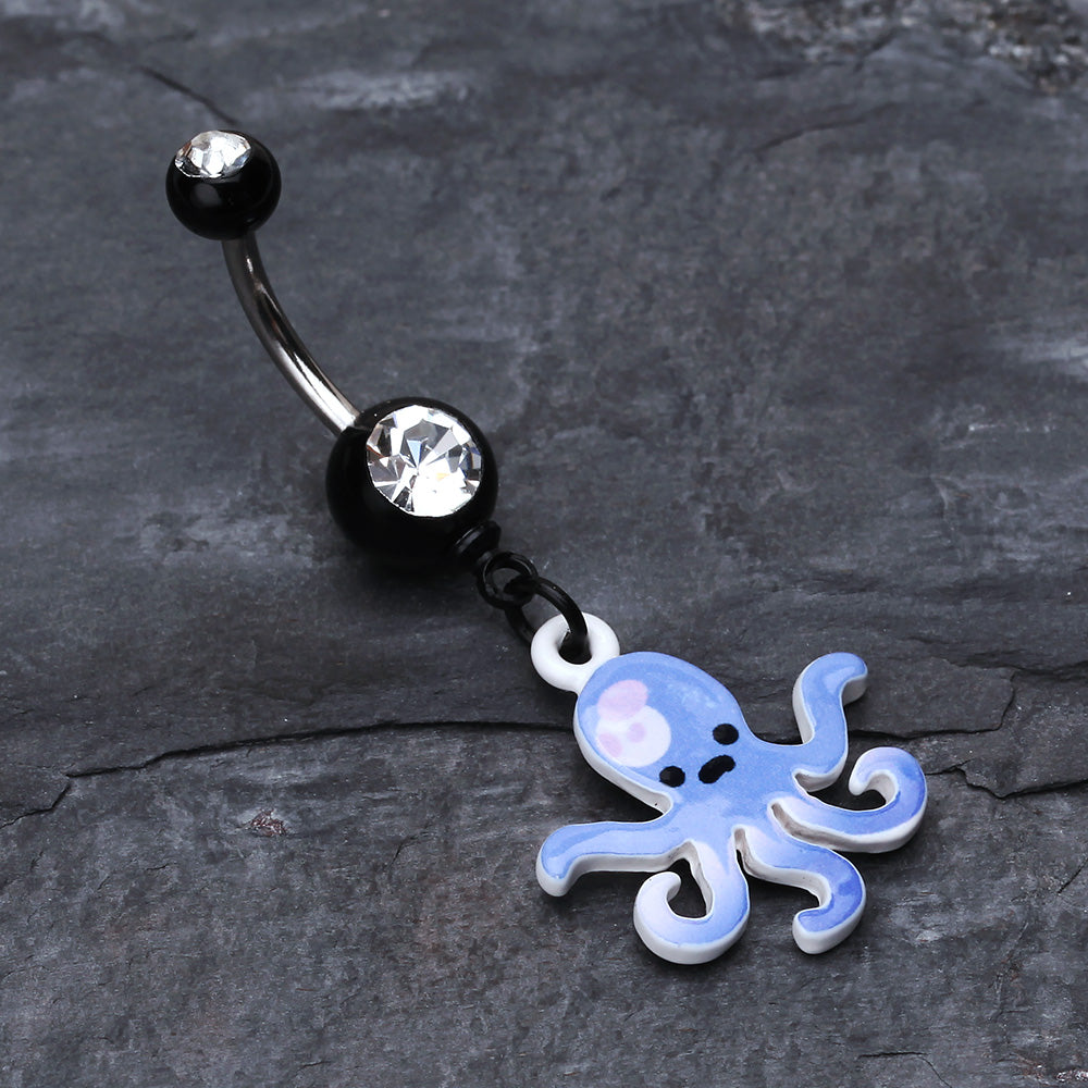 Detail View 2 of Super Sweet Octopus Belly Button Ring-Black