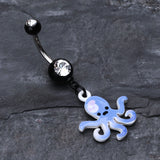 Detail View 2 of Super Sweet Octopus Belly Button Ring-Black