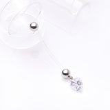 Detail View 2 of Sparkle Heart Gem Dangle Bio-Flex Pregnancy Belly Button Ring-Clear Gem