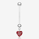 Sparkle Heart Gem Dangle Bio-Flex Pregnancy Belly Button Ring