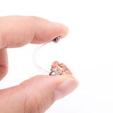 Detail View 3 of Rose Gold Baby Feet Sparkle Dangle Bio-Flex Pregnancy Belly Button Ring-Clear Gem