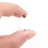 Detail View 3 of Golden Baby Feet Sparkle Dangle Bio-Flex Pregnancy Belly Button Ring-Clear Gem