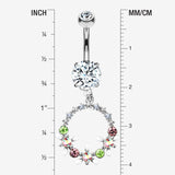 Detail View 1 of Sparkle Chic Flower Wreath Belly Button Ring