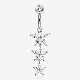 Grand Sparkle Triple Marquise Sparkle Belly Button Ring