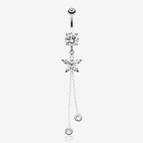 Flower Sparkle Belly Button Ring