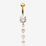Golden Sweet Cascading Gems Belly Button Ring