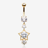 Golden Star Sparkle Shine Belly Button Ring