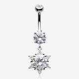 Brilliant Starburst Sparkle Belly Button Ring