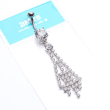 Detail View 4 of Chandelier Sparkle Belly Ring-Clear Gem