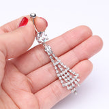 Detail View 3 of Chandelier Sparkle Belly Ring-Clear Gem