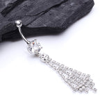 Detail View 2 of Chandelier Sparkle Belly Ring-Clear Gem