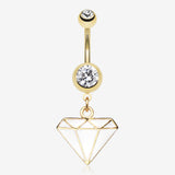 Golden Diamond Cut Belly Ring