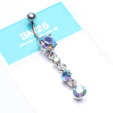 Detail View 4 of Gems Galore Belly Button Ring-Aqua/Aurora Borealis