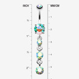 Detail View 1 of Gems Galore Belly Button Ring-Aqua/Aurora Borealis