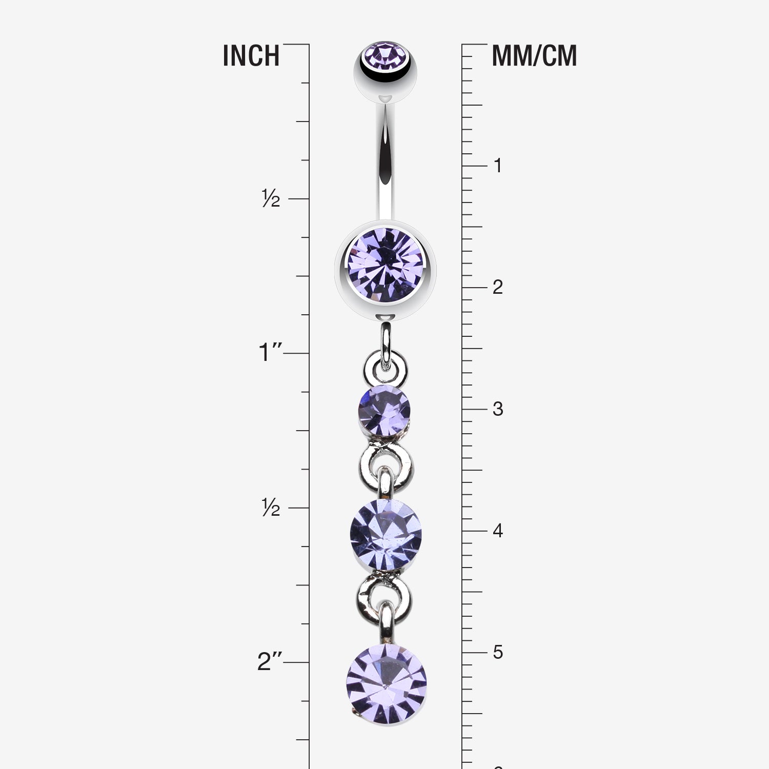 Detail View 1 of Gems Galore Belly Button Ring-Tanzanite