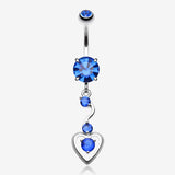 Dainty Dangled Heart Belly Button Ring
