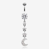 Stars' Journey to the Moon Belly Button Ring