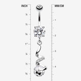 Detail View 1 of Aurora Twist Star Belly Button Ring-Clear Gem