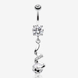 Aurora Twist Star Belly Button Ring-Clear Gem