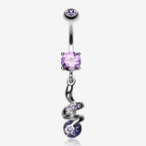 Sparkle Star Gem Swirl Belly Ring
