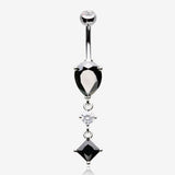 Enchant Sparkle Teardrop Princess Dangle Belly Button Ring