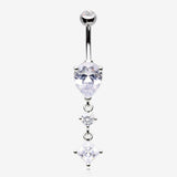 Enchant Sparkle Teardrop Princess Dangle Belly Button Ring