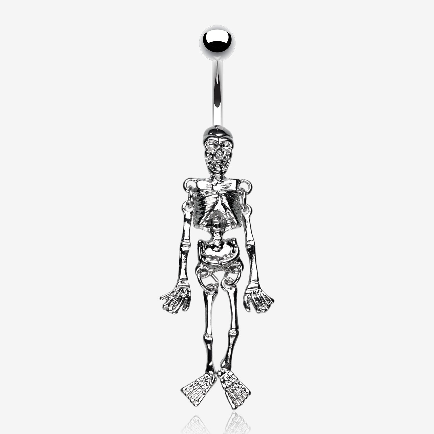 Skeleton Dance Belly Ring-Steel