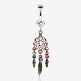 Majestic Elegance Dream Catcher Belly Ring
