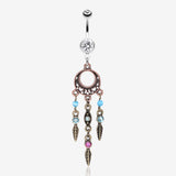 Beautiful Vintage Style Dream Catcher Belly Ring