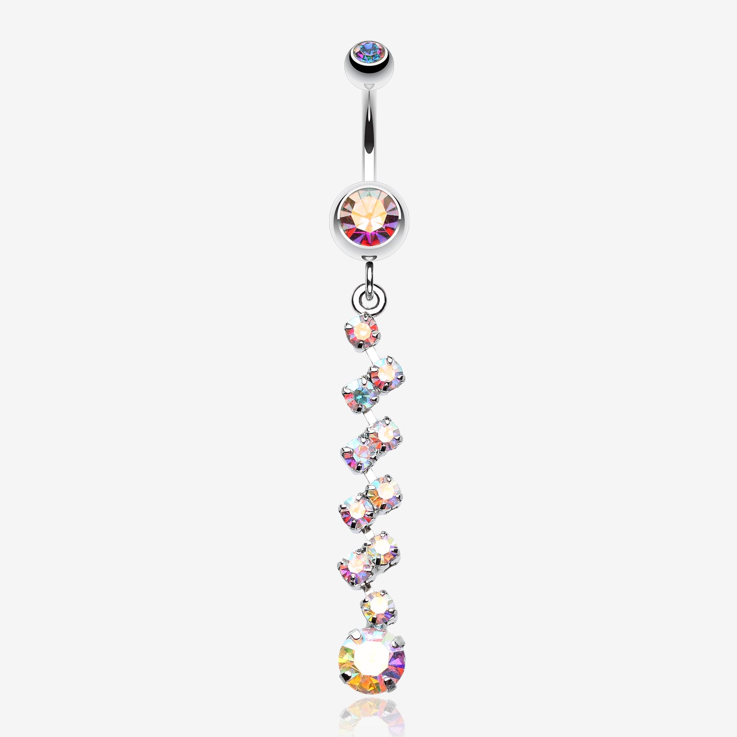 Journey Tier Sparkle Belly Ring-Aurora Borealis