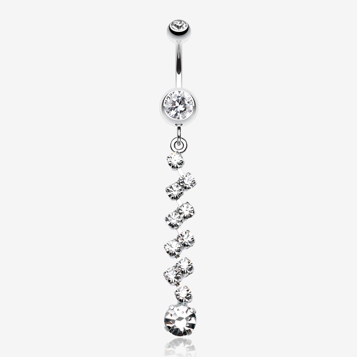 Journey Tier Sparkle Belly Ring-Clear Gem