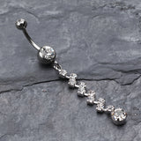 Detail View 2 of Journey Tier Sparkle Belly Ring-Clear Gem