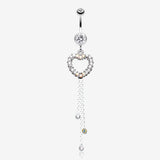 Classy Heart Cascading Belly Button Ring