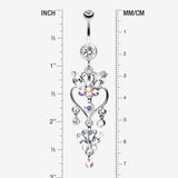 Detail View 1 of Butterfly Extravagance Belly Button Ring-Clear Gem