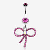 Sparkling Ribbon Dangle Belly Ring