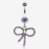 Sparkling Ribbon Dangle Belly Ring