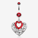 Sparkling Precious Heart Belly Button Ring
